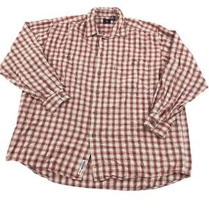 Levis Vintage Men's XL Red Cotton Plaid Flannel Button‎ Up Shirt Work Wear